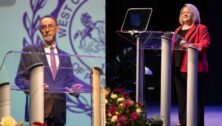 West Chester University President Chris Fiorentino and Executive Vice President and Provost Laurie Bernotsky