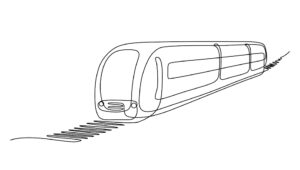 line drawing of a train