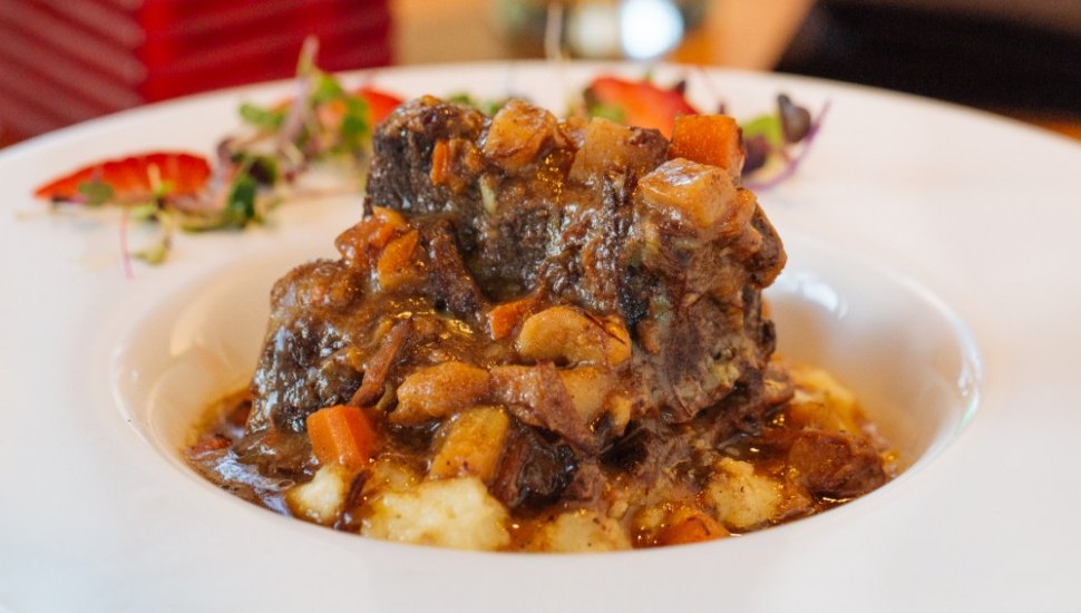white plate with meat