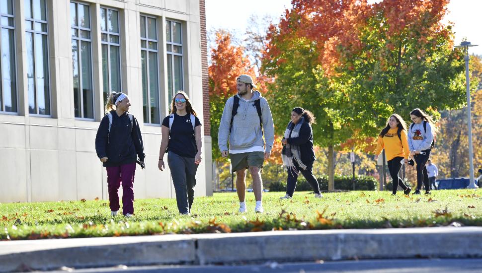 young adults standing on grass