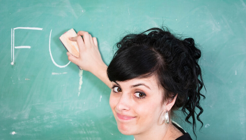 Profanity on a chalk board