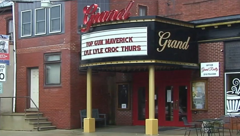 building with a white sign