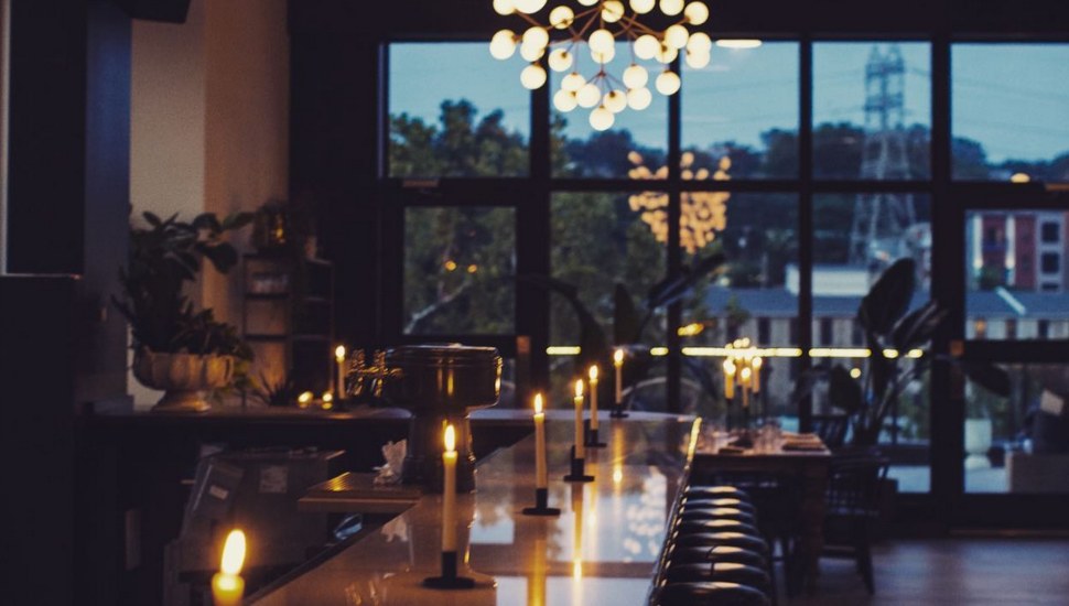 long table by window