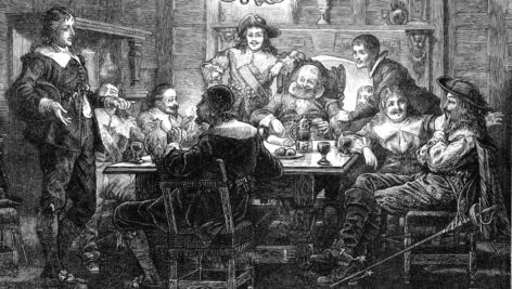 men around a table