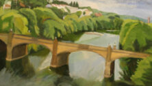 painting of a bridge