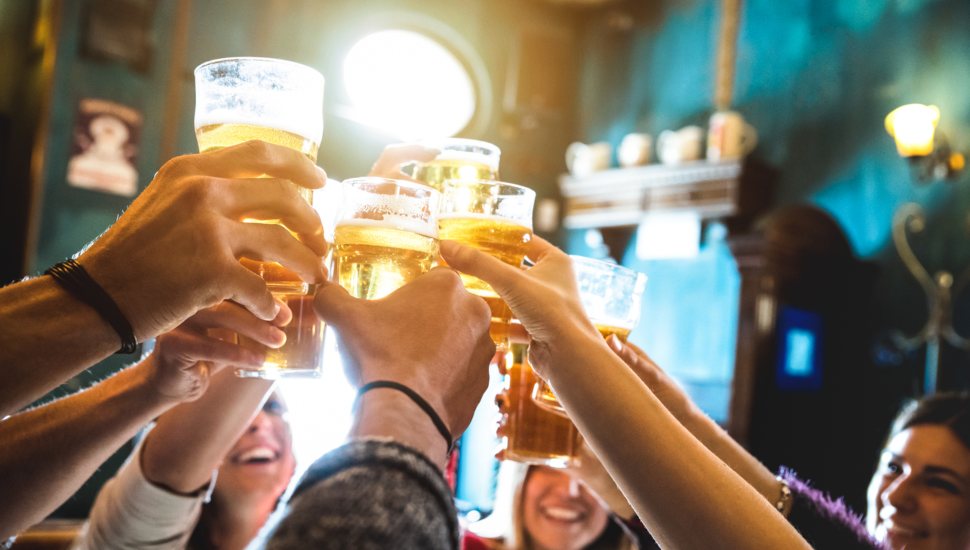 people raising a toast