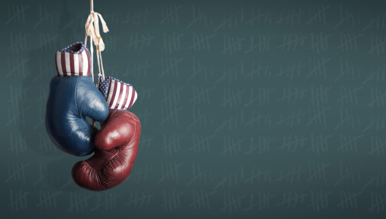 red-blue boxing gloves