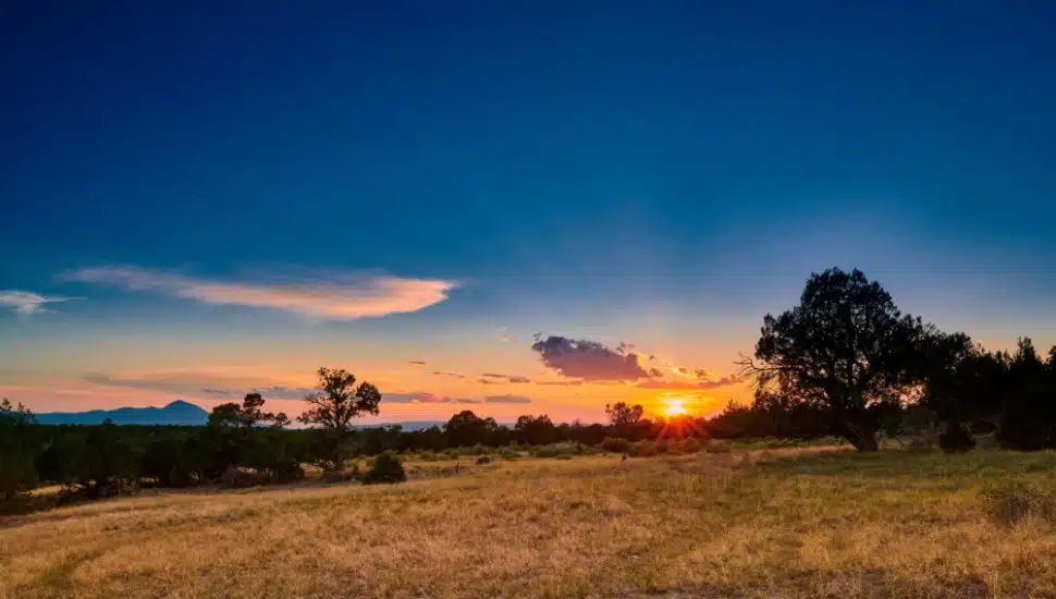 Sunset Over Open Field.