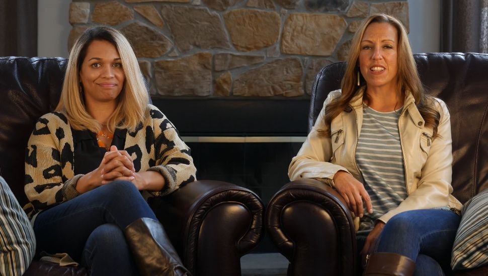 two women seated