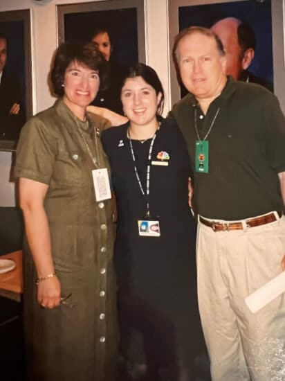 Elyse with her parents at NBC
