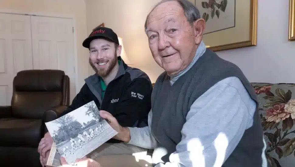 Chance Encounter in Lower Gwynedd and Joint Interest in the Eagles Leads Comcast Tech to His Late Father’s High School Coach