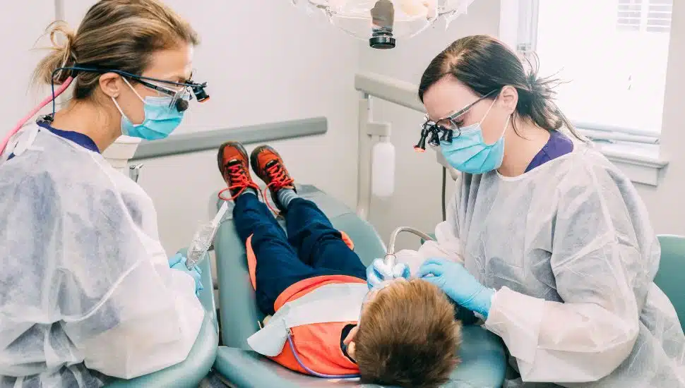 boy in dental chair