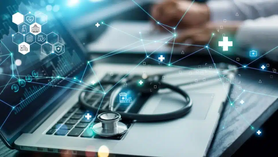 laptop with stethoscope
