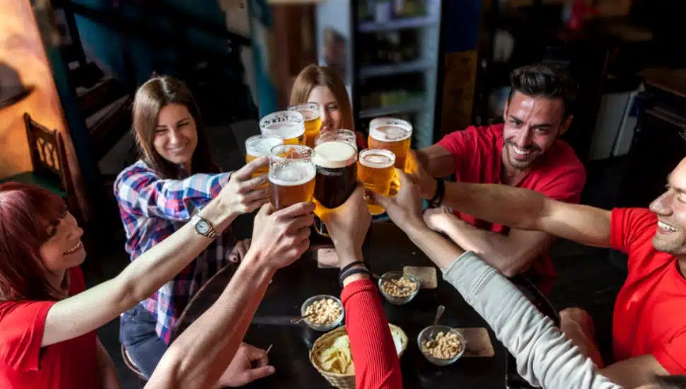 group of people celebrating Glenside Pub Crawl
