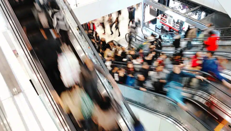 people on an escalator