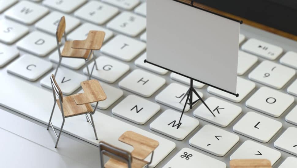 small desks on a keyboard