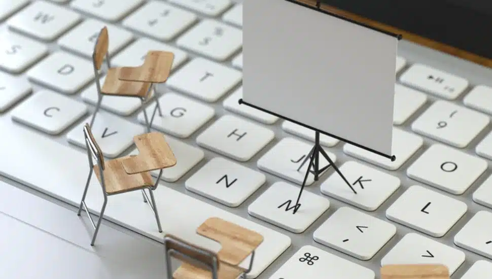 small desks on a keyboard