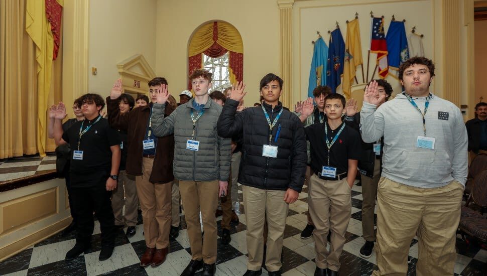 Valley Forge Military Academy Plebes take the oath