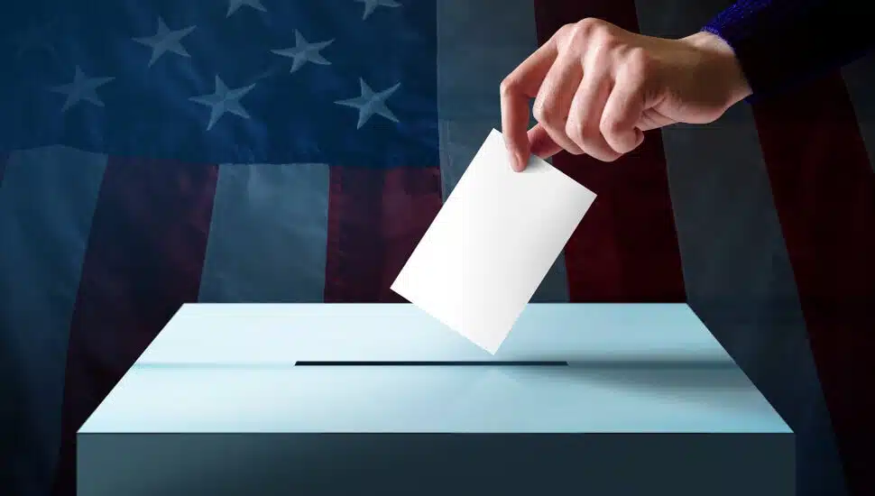Casting a vote in a Ballot Box