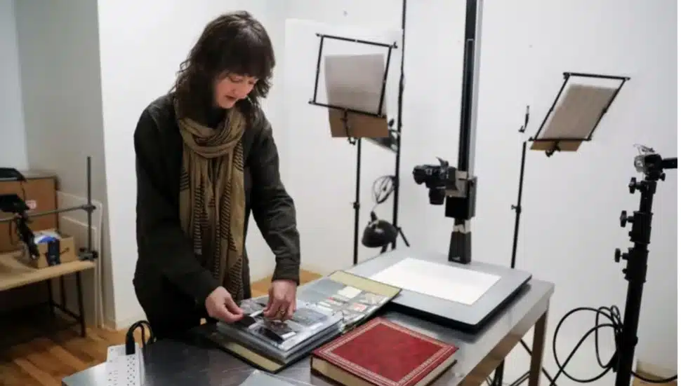 Claire Iltis at her desk