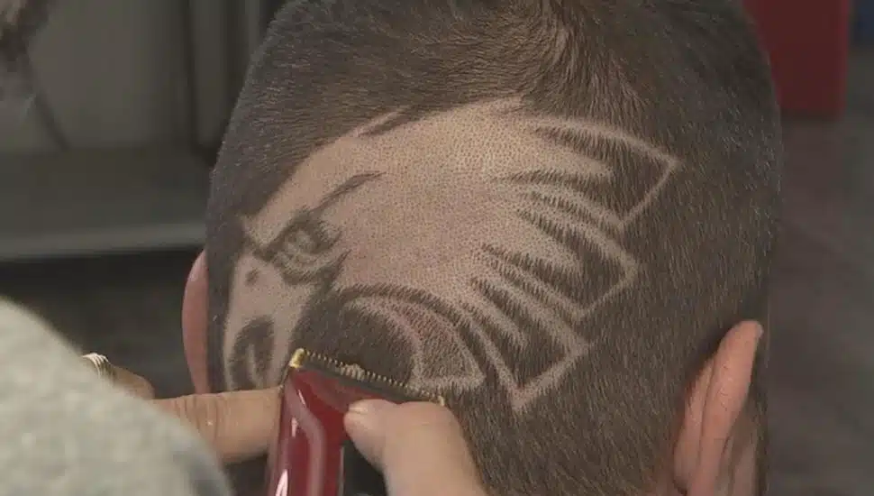 Royersford Barber Helps Customers Show Their Belief That the Eagles Are Indeed a Cut Above
