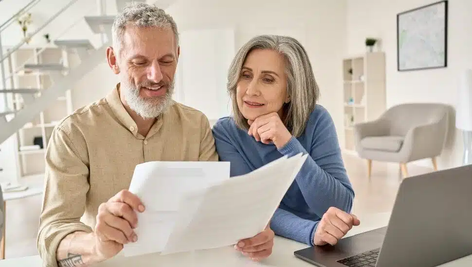 a man and woman planning