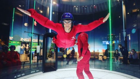 A teenager enjoying iFly in King of Prussia