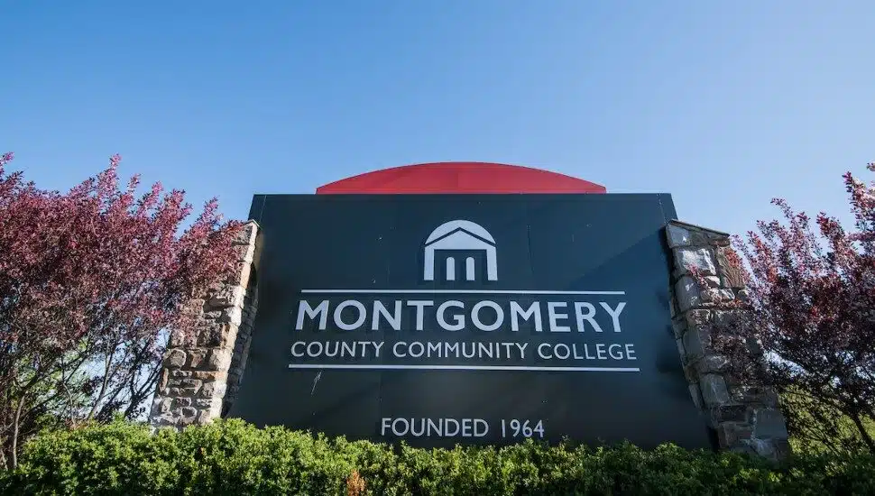 Montgomery County Community College sign.