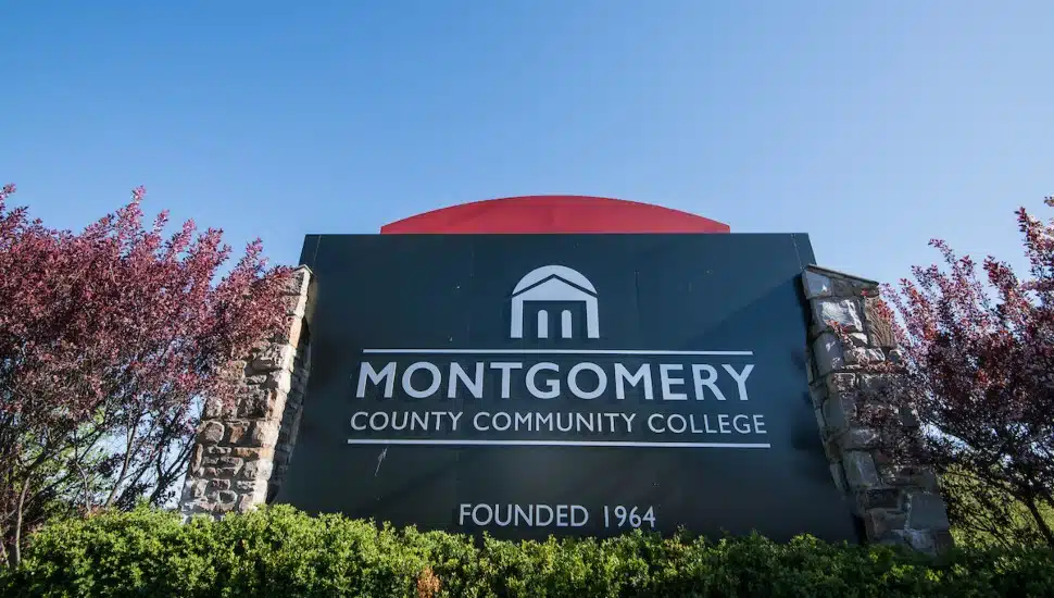 Montgomery County Community College sign.