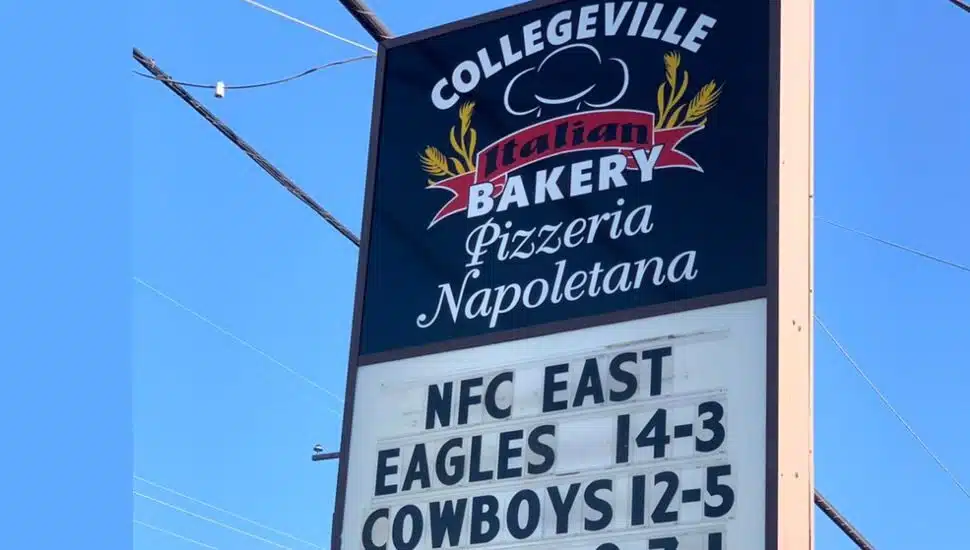 sign celebrating the eagles, including Brandon Graham