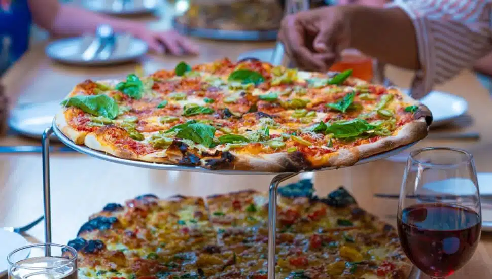 a pizza at Pizzeria Beddia
