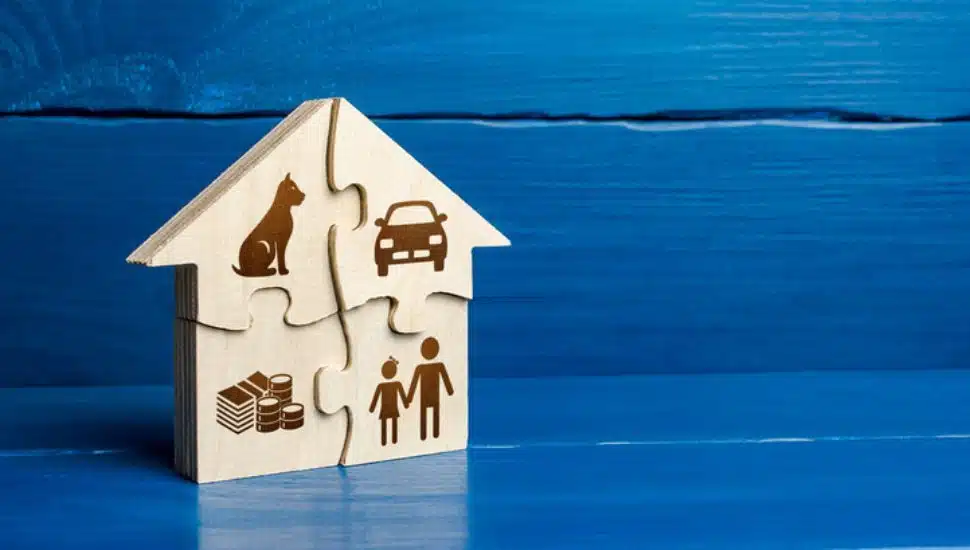 wooden house showing outlays for household income