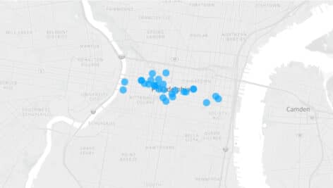 Map of Coworking spaces in Philadelphia