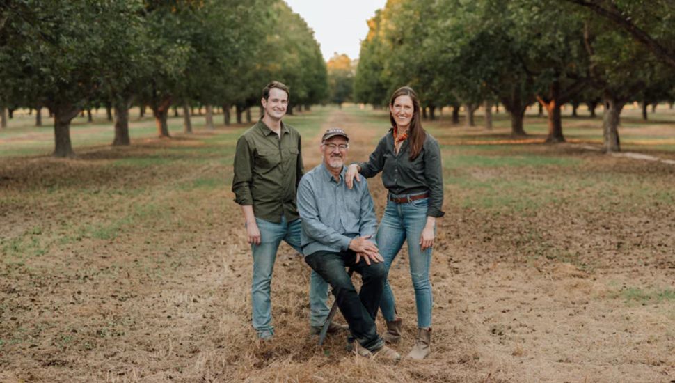 From left, Colin Balickie, Evie's father Bob Ackerley, and Evie Ackerley.