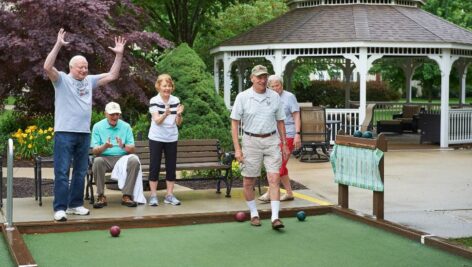 Seniors enjoy a game of bocce at Freedom Village at Brandywine