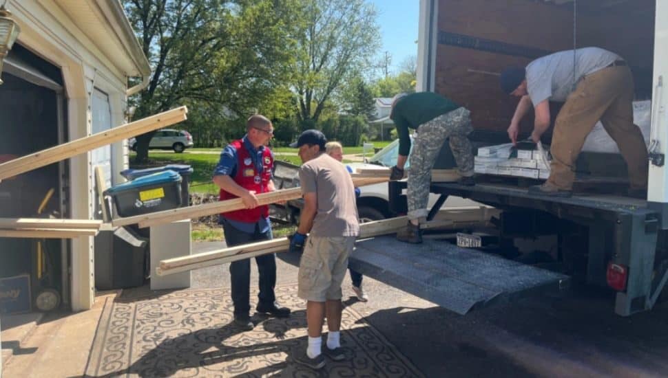 unload of supplies for Steve Wagner