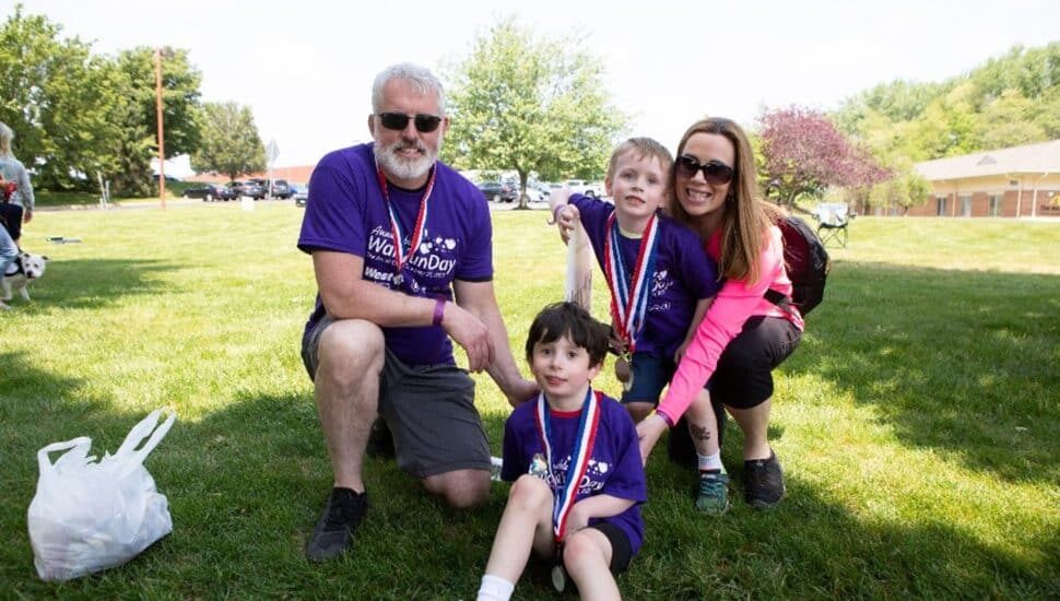 The Skinner Family enjoying the picnic after participating in the Bubble Walk around West Goshen Community Park.