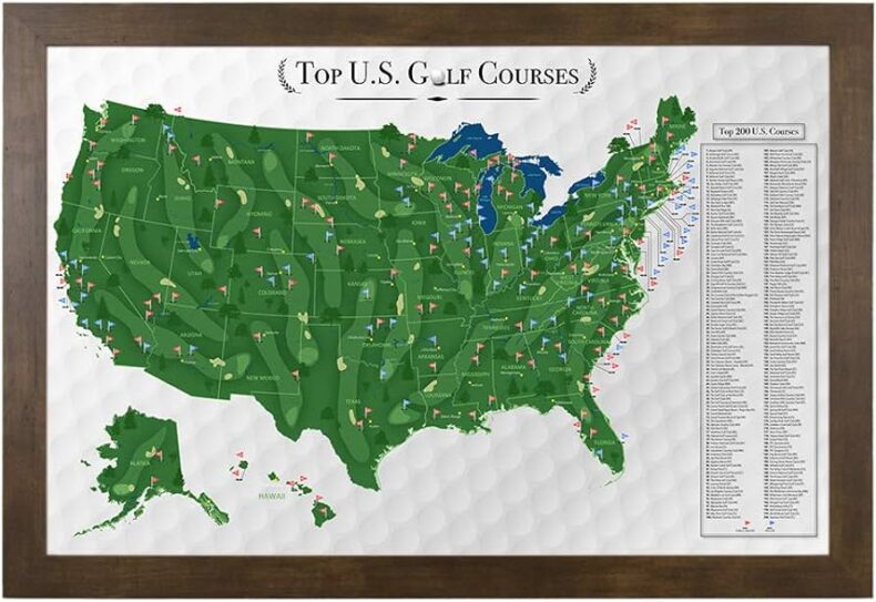 USA Top Golf Courses Map