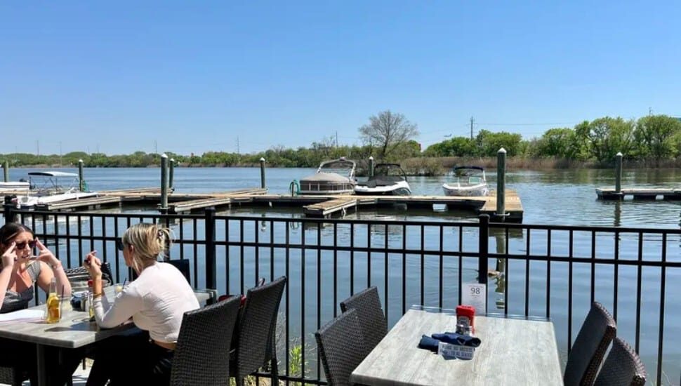 The view from the patio at Stinger's Waterfront looking out on the Darby Creek waterfront