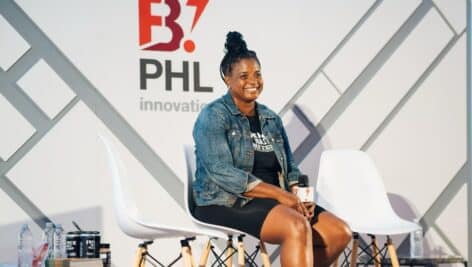 Charisse McGill speaking at B. PHL Innovation Fest.