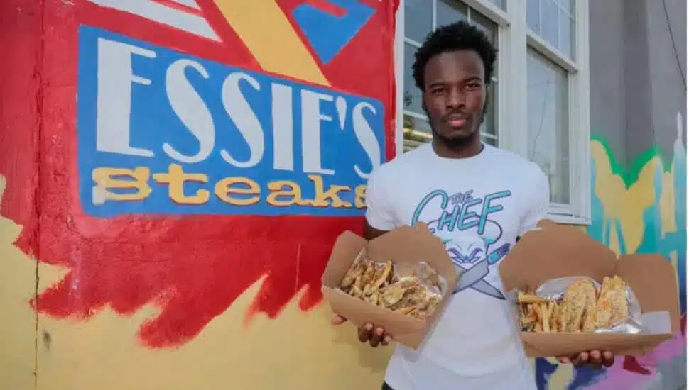 Ismail Muhammad in front of Essie's Steaks