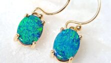 A pair of earrings designed by Sincerely Ginger Jewelry.