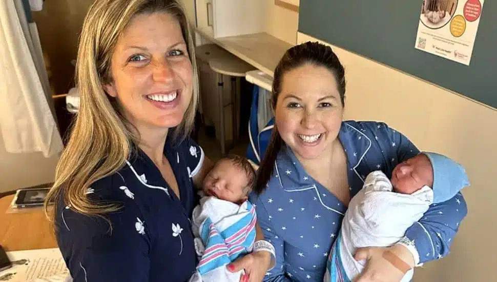 Michelle Hilferty and Monica Hogan. with Ryan and Anthony.