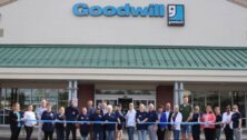 Ribbon-cutting for the Goodwill reopening.