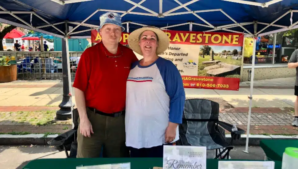 Wayne and Kelly Fenstermacher providing information about Edgewood Historic Cemetery.