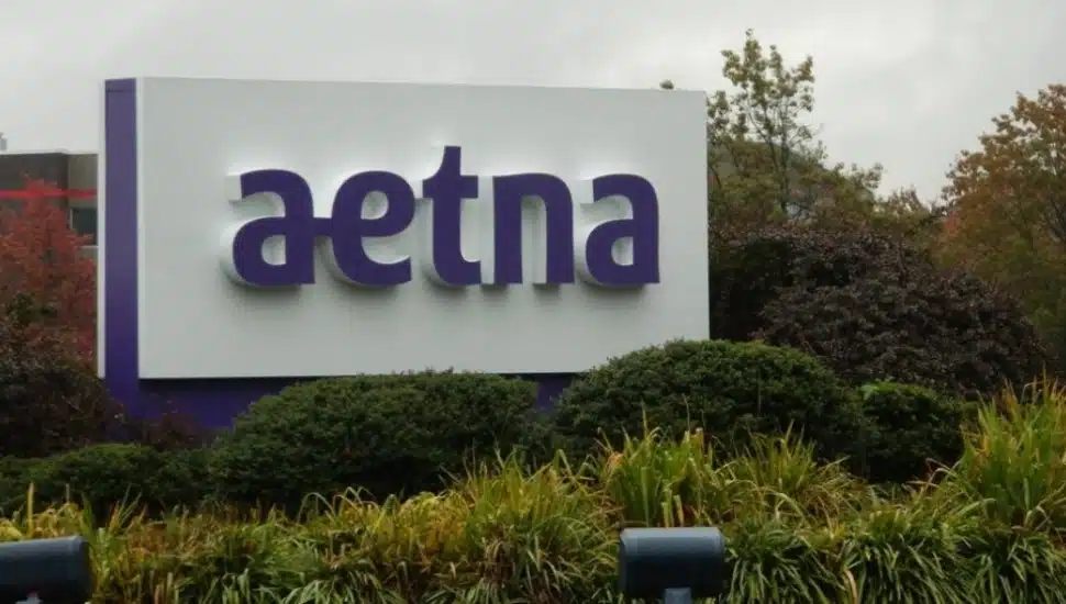The sign at the CVS Aetna building in Blue Bell.