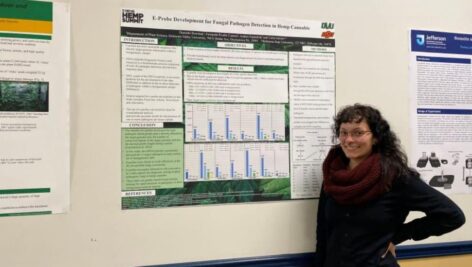 Research Assistant Danielle Bowman presenting research at the PA Hemp Summit.