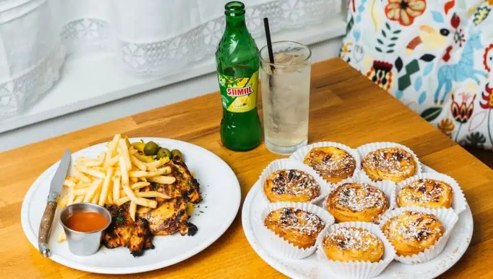 Pastéis de nata and peri peri chicken at Gilda