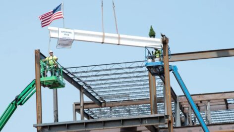 The steel construction of Lehigh Valley Health Network's new hospital has been completed.