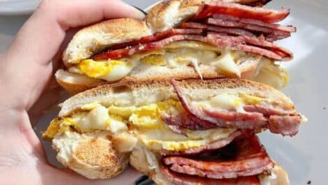 Nudy's Cafe breakfast sandwich.